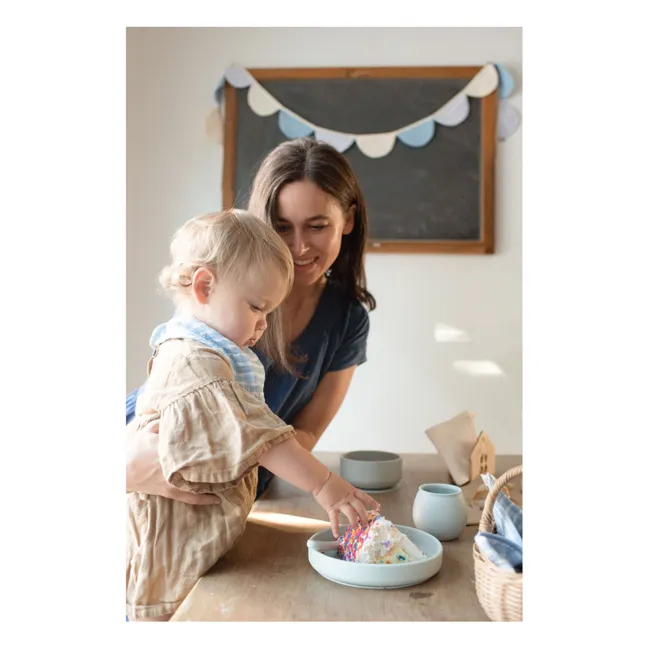 Bavoirs bandana Cottage en coton bio - Set de 3 | Bleu