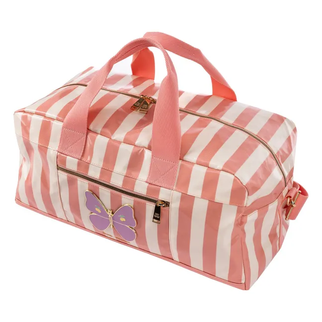 Sac Week-end Butterfly Stripe | Rose pêche