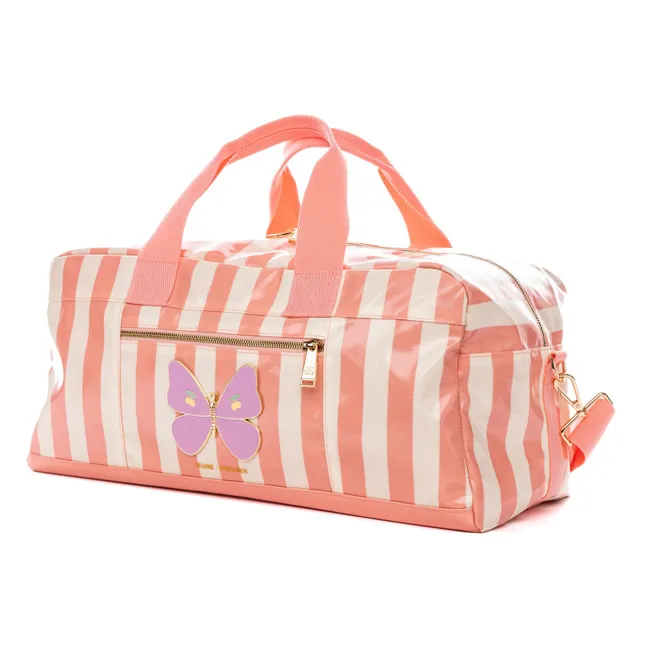Sac Week-end Butterfly Stripe | Rose pêche