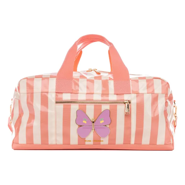 Sac Week-end Butterfly Stripe | Rose pêche