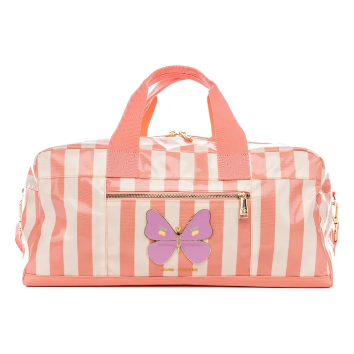 Sac Week-end Butterfly Stripe | Rose pêche- Image produit n°0