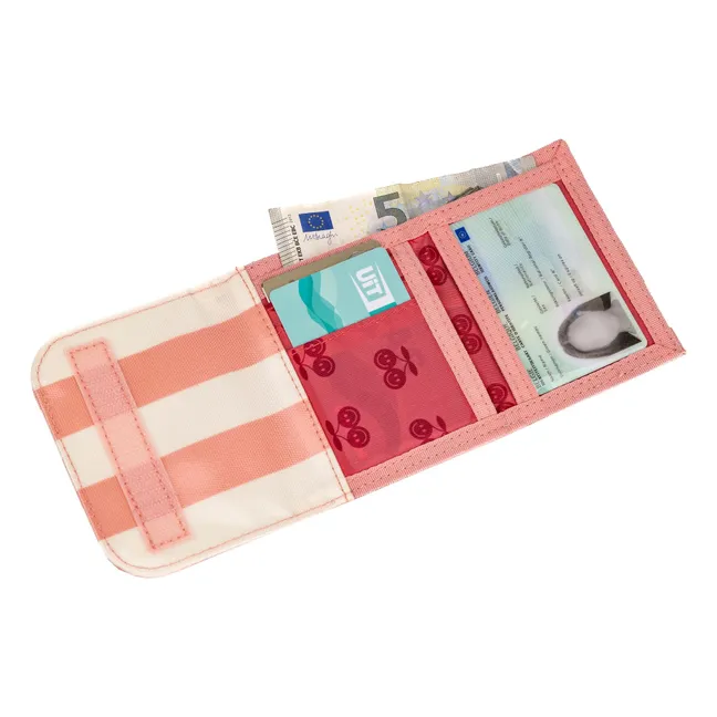 Porte Monnaie Butterfly Stripe | Rose pêche
