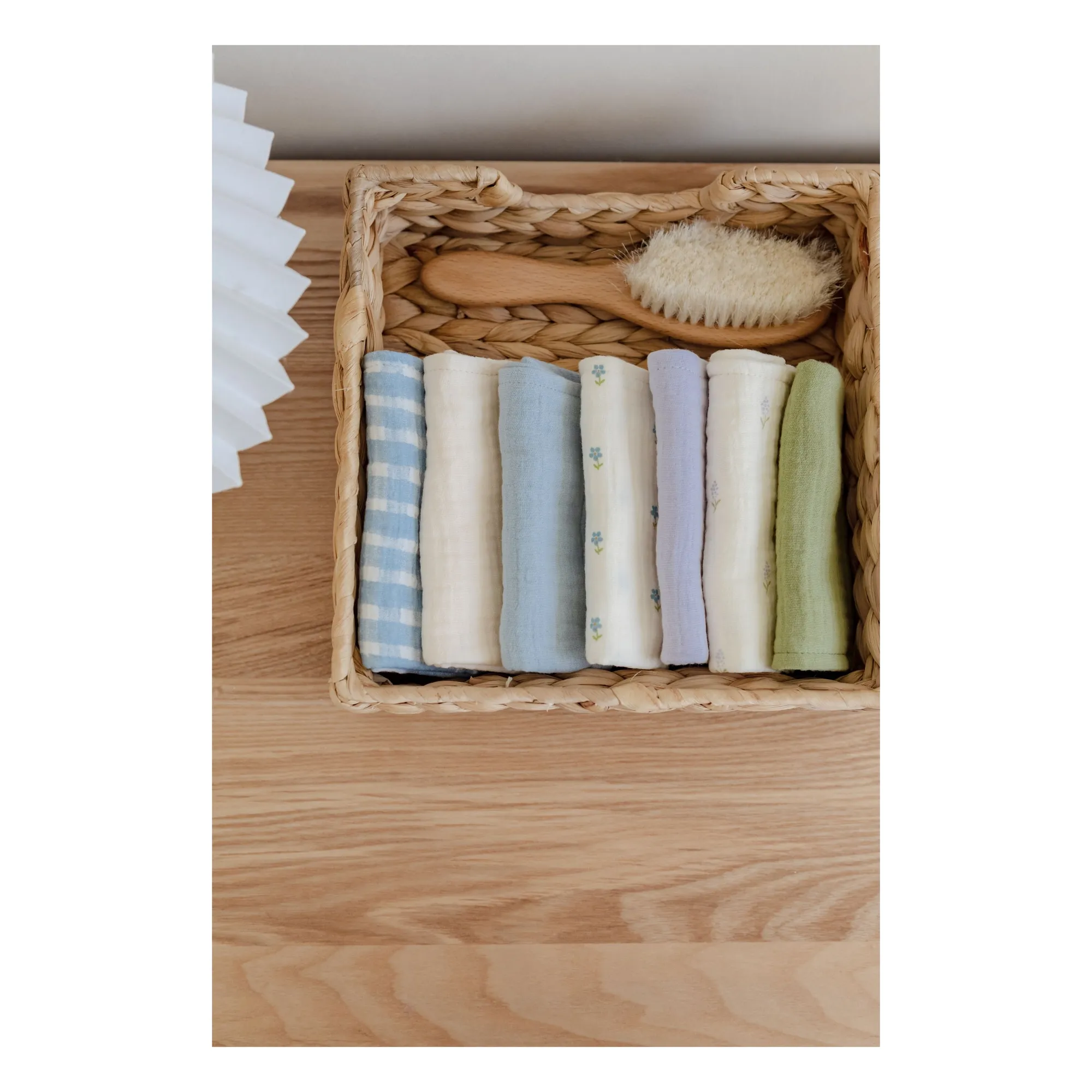 Serviettes Cottage en coton bio - Set de 7 | Bleu- Image produit n°1