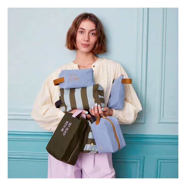 Trousse de toilette cube  | Bleu Turquoise - Vert Foncé