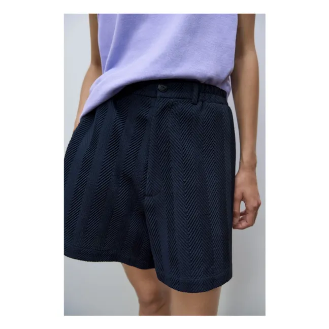 Herringbone shorts | Navy blue