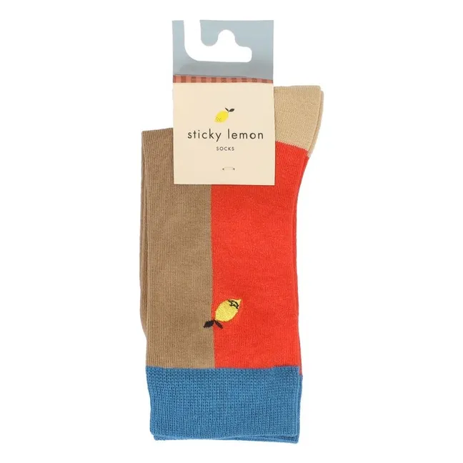 Chaussettes Colorblock | Rouge