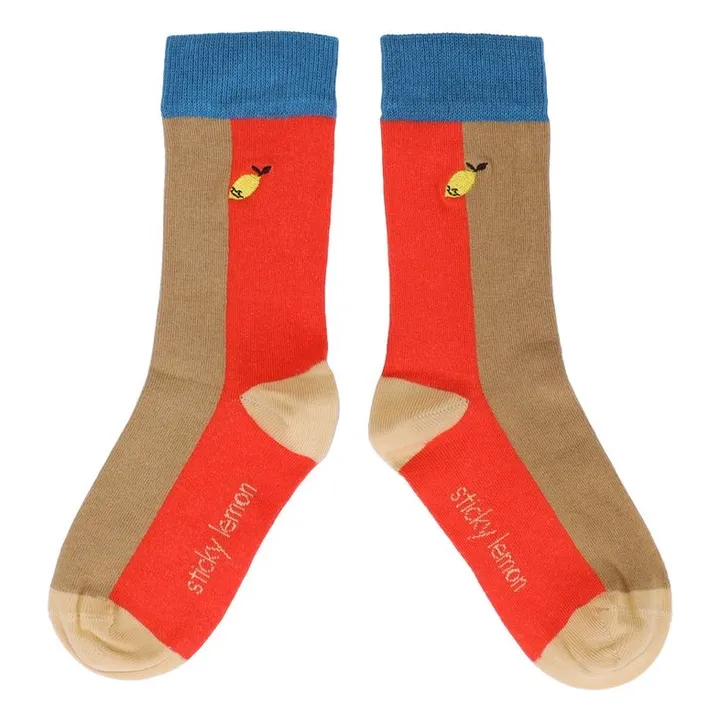 Colorblock Socken | Rot- Produktbild Nr. 2