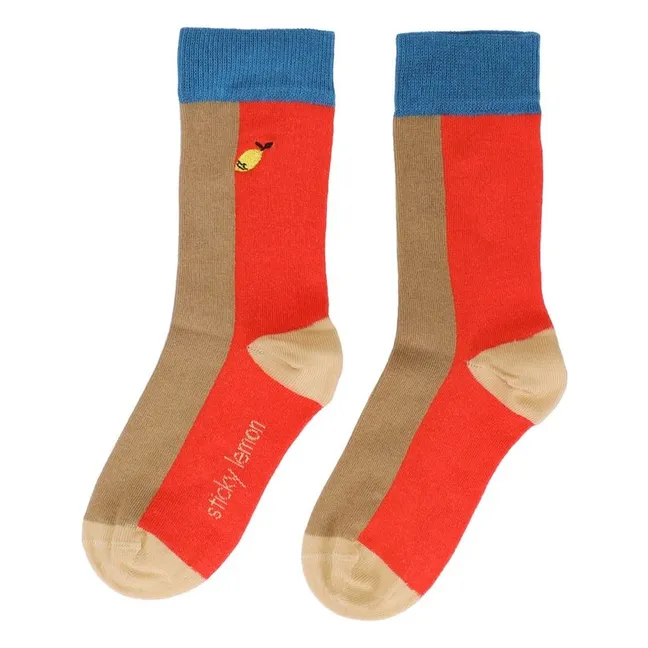 Chaussettes Colorblock | Rouge