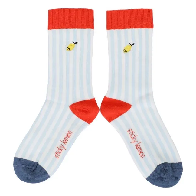Chaussettes Rayées | Bleu