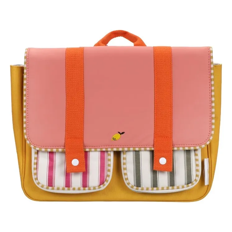 Cartable Rayé | Rose- Image produit n°0