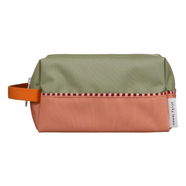 Trousse de Toilette Colorblock | Vert kaki