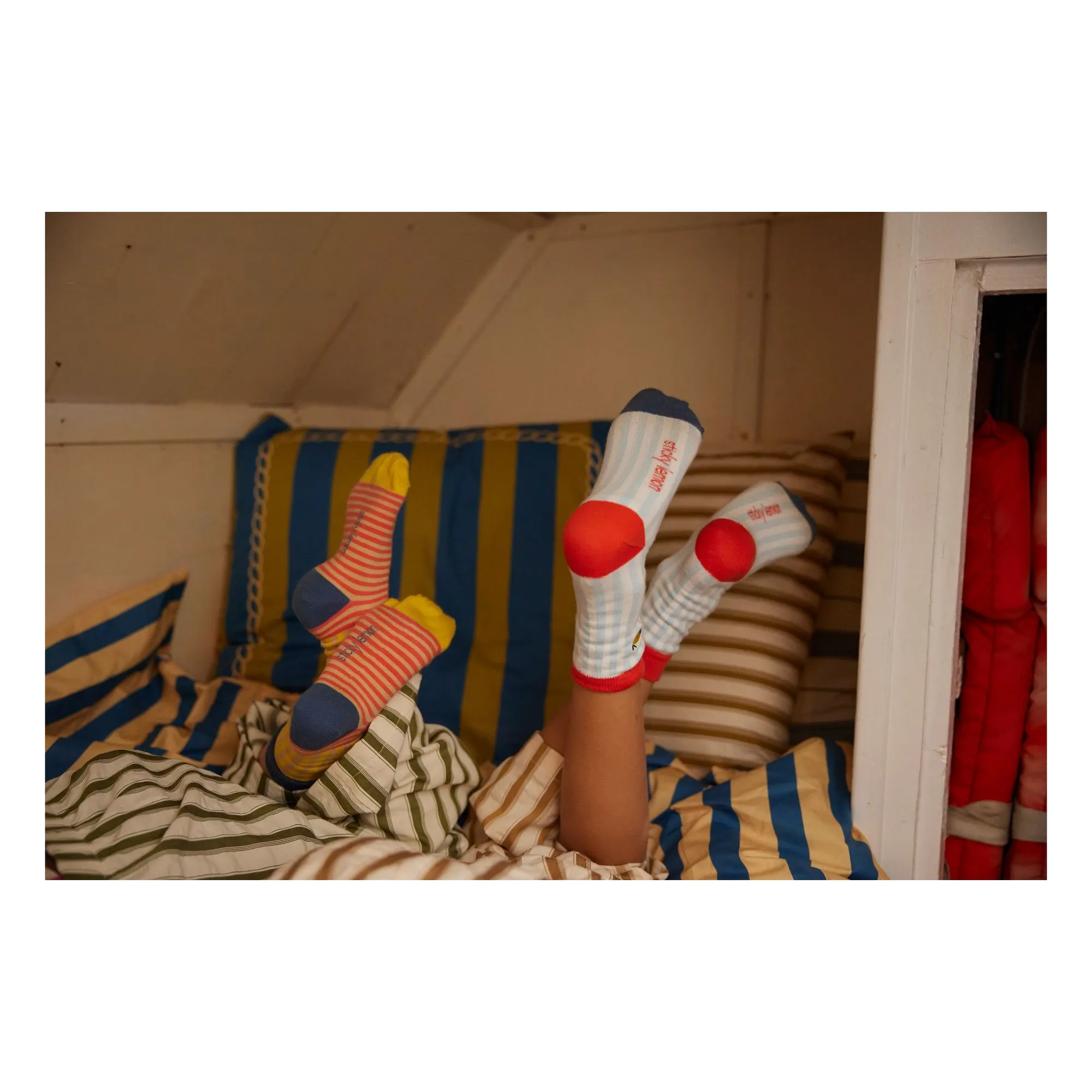 Chaussettes Rayées | Bleu- Image produit n°6