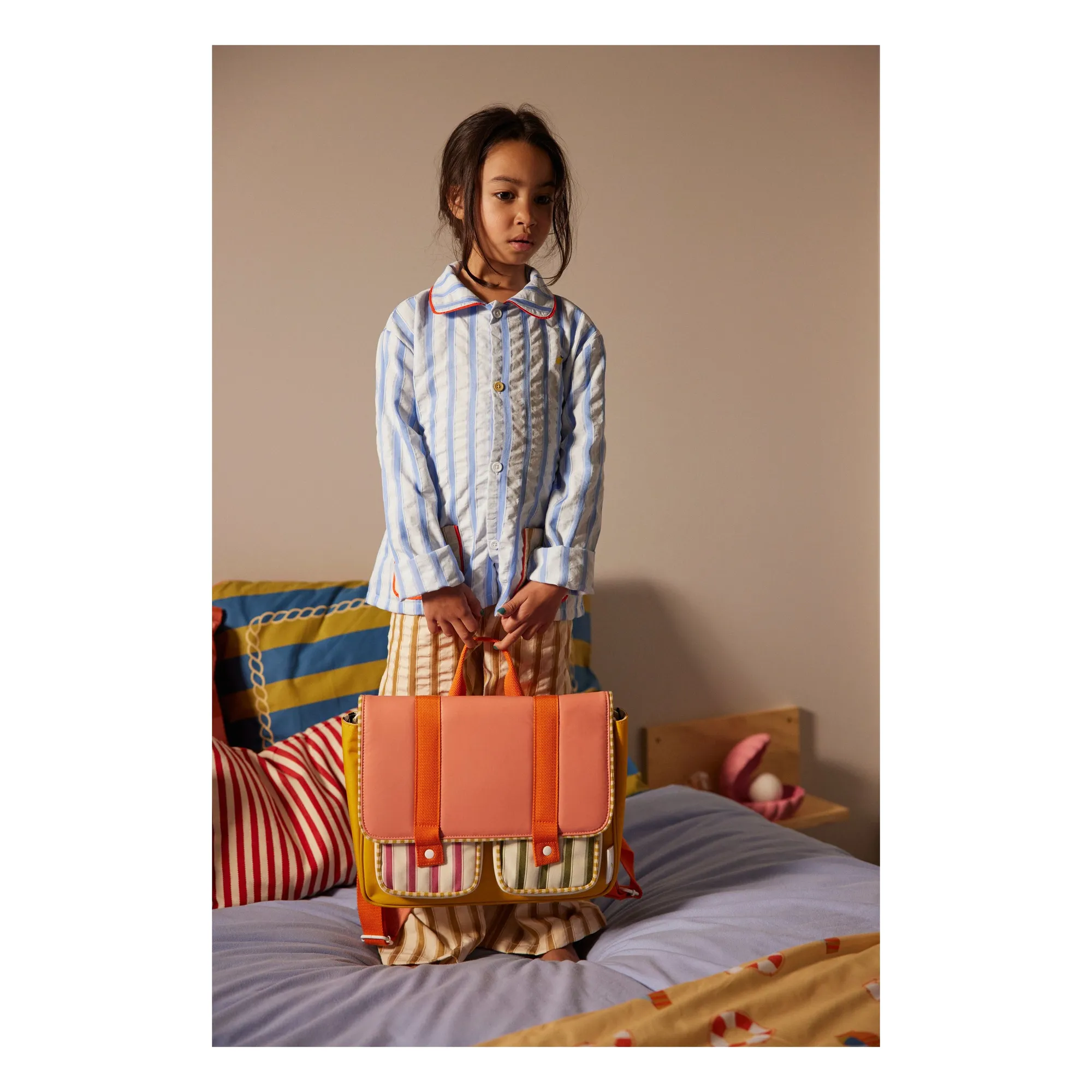 Cartable Rayé | Rose- Image produit n°5