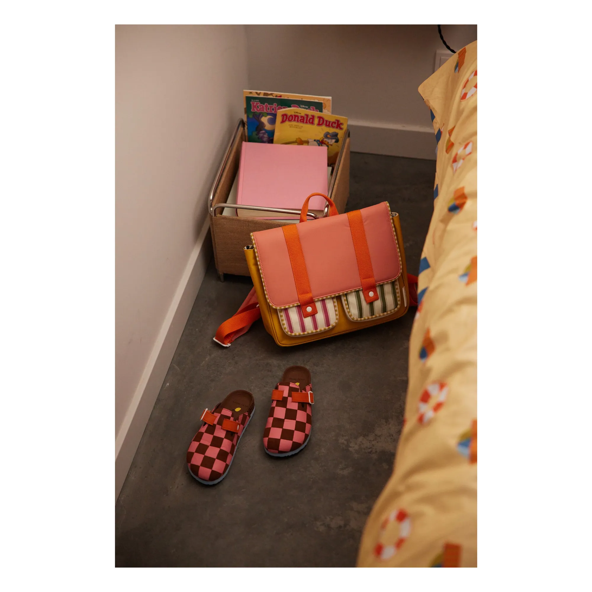 Cartable Rayé | Rose- Image produit n°1