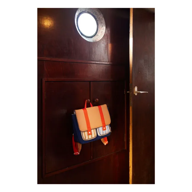 Striped satchel | Beige
