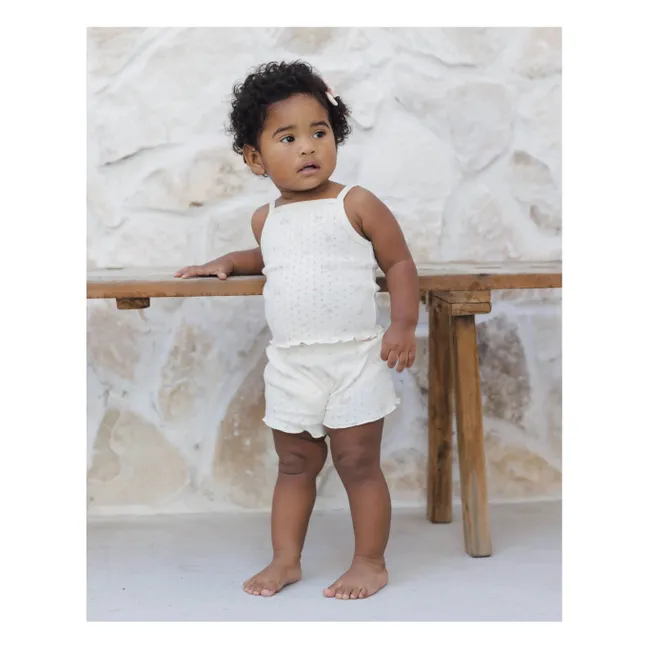 Flower Tank and Short Set | Ivory