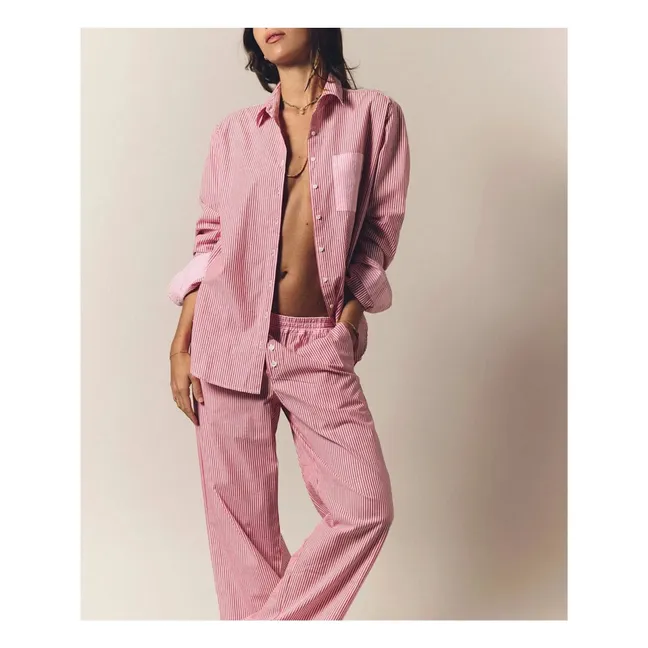 Pantalones de rayas Maxime x Léa Meylan | Rosa