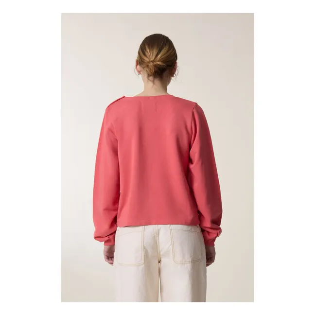 Sarah organic cotton sweatshirt | Coral