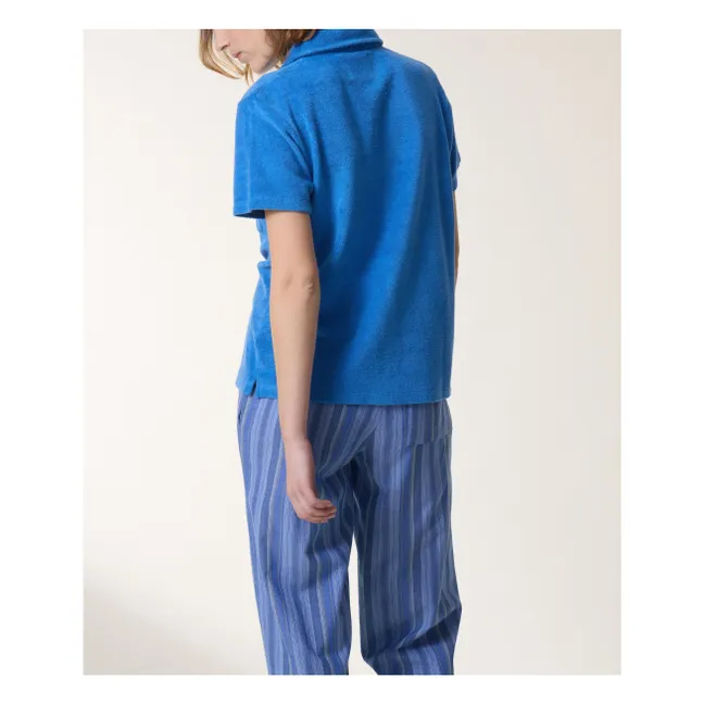 Trish organic cotton terry shirt | Blue