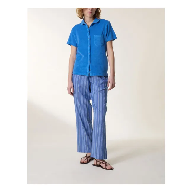 Trish organic cotton terry shirt | Blue