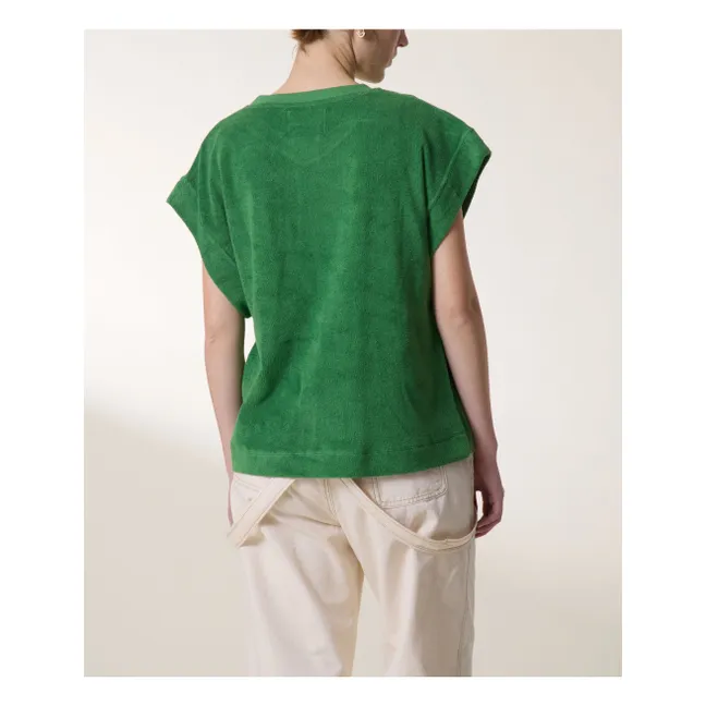 Camiseta de rizo de algodón ecológico Dede | Verde