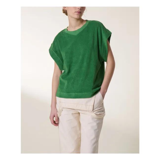 Camiseta de rizo de algodón ecológico Dede | Verde
