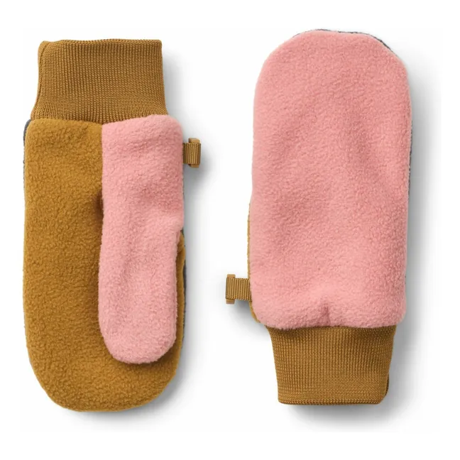 Solar Recycled Fiber Fleece Mittens | Pink