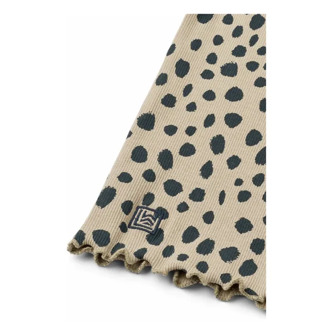 T-shirt in cotone organico a coste Nieve | Beige