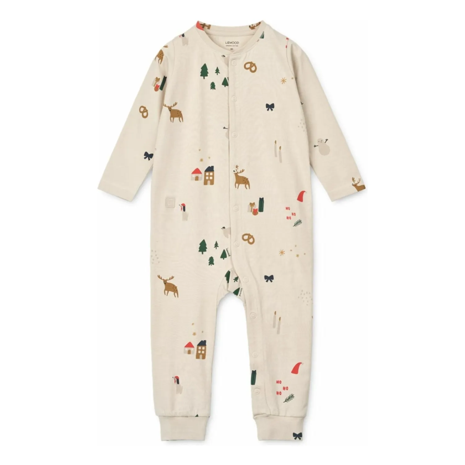 Liewood Ecru Birk Noël Organic Cotton Pyjamas