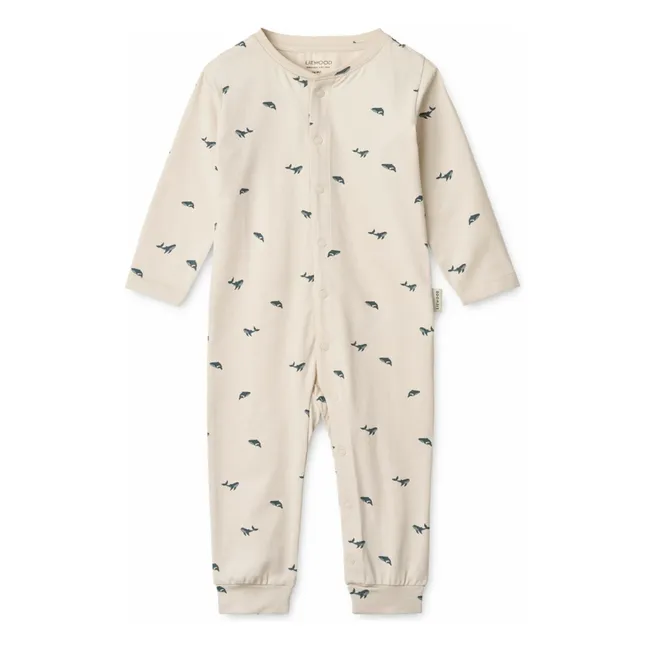 Pyjama Birk Baleines Coton Bio | Ecru