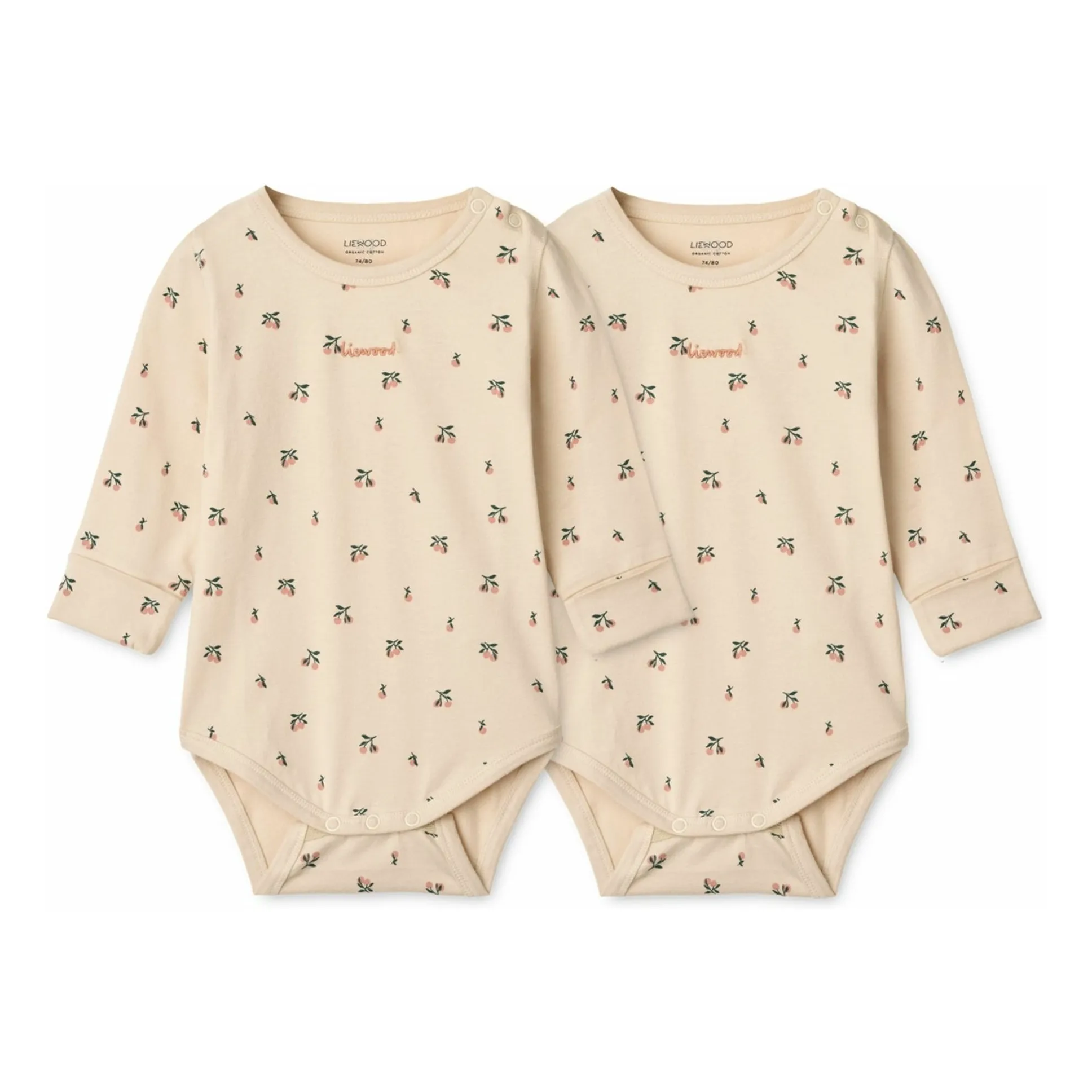 Liewood Ecru Set Of 2 Yanni Peach Organic Cotton Bodies