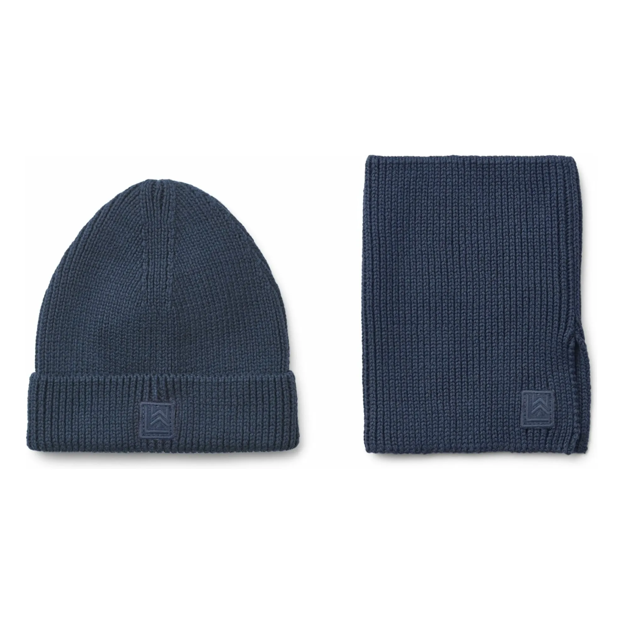 Liewood Navy Blue Lina Organic Cotton Bonnet And Choker Set