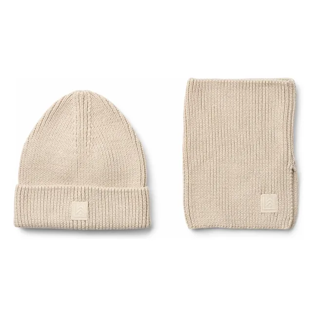Lot Bonnet et Tour de Cou Lina Coton Bio | Ecru
