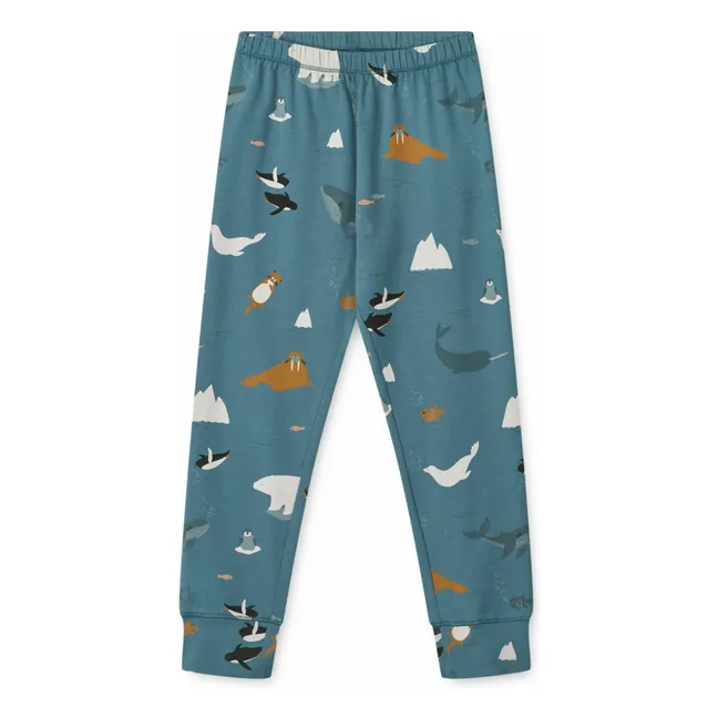 Wilhelm Mer Pyjama Set aus Bio-Baumwolle | Blau