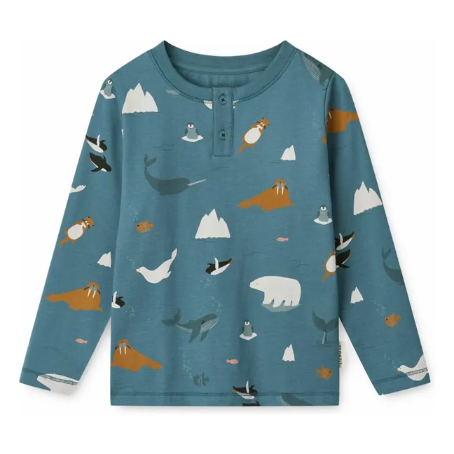 Wilhelm Mer Pyjama Set aus Bio-Baumwolle | Blau