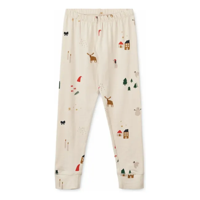 Ensemble Pyjama Wilhelm Noël Coton Bio | Ecru