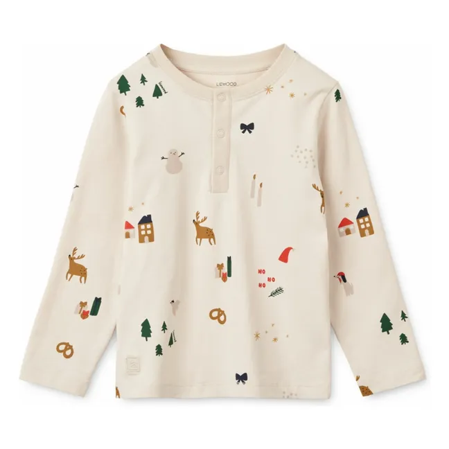 Ensemble Pyjama Wilhelm Noël Coton Bio | Ecru