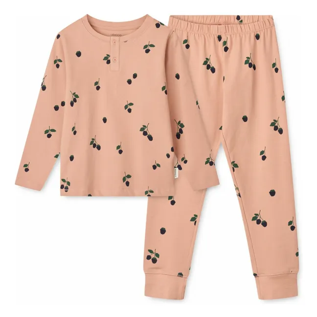 Wilhelm Beeren Pyjama Set aus Bio-Baumwolle | Rosa