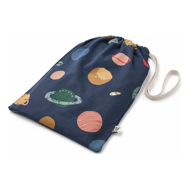 Wilhelm Planeten Pyjama Set aus Bio-Baumwolle | Navy