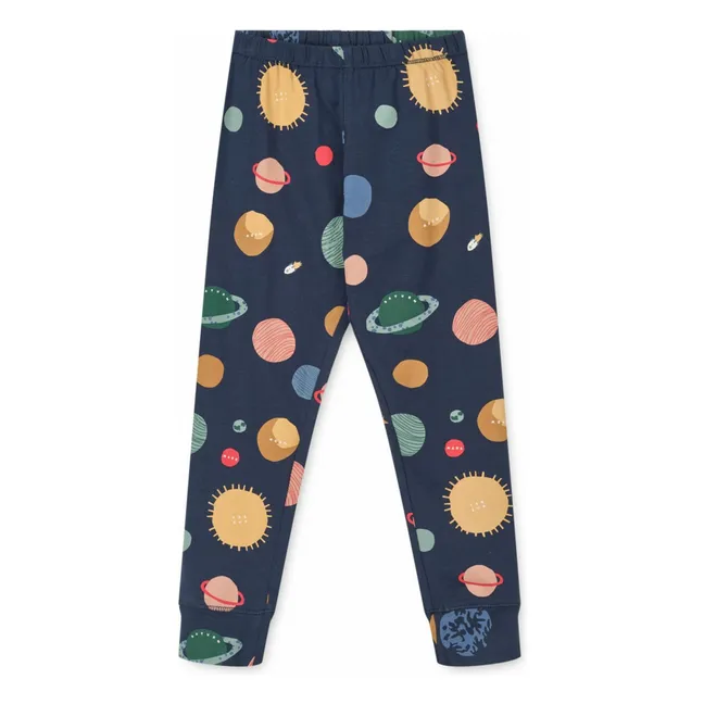 Wilhelm Planeten Pyjama Set aus Bio-Baumwolle | Navy