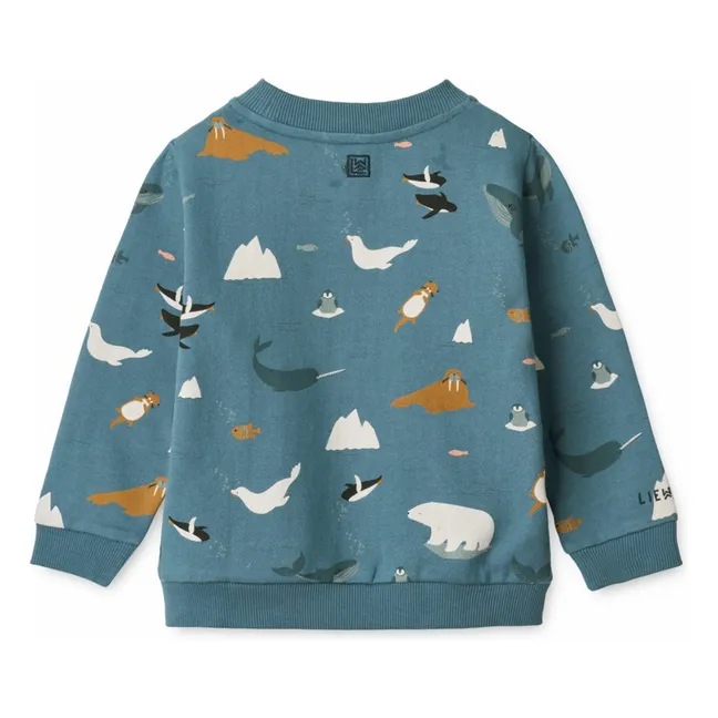 Felpa in cotone biologico Thora Sea | Blu