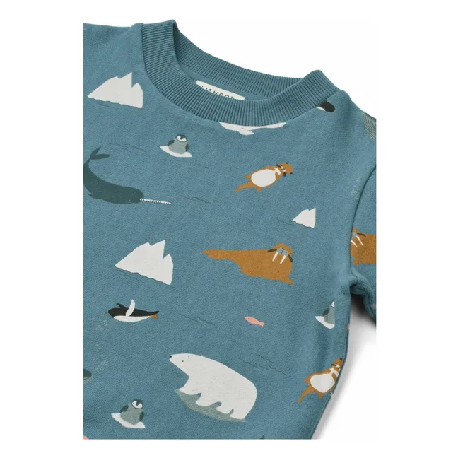 Felpa in cotone biologico Thora Sea | Blu