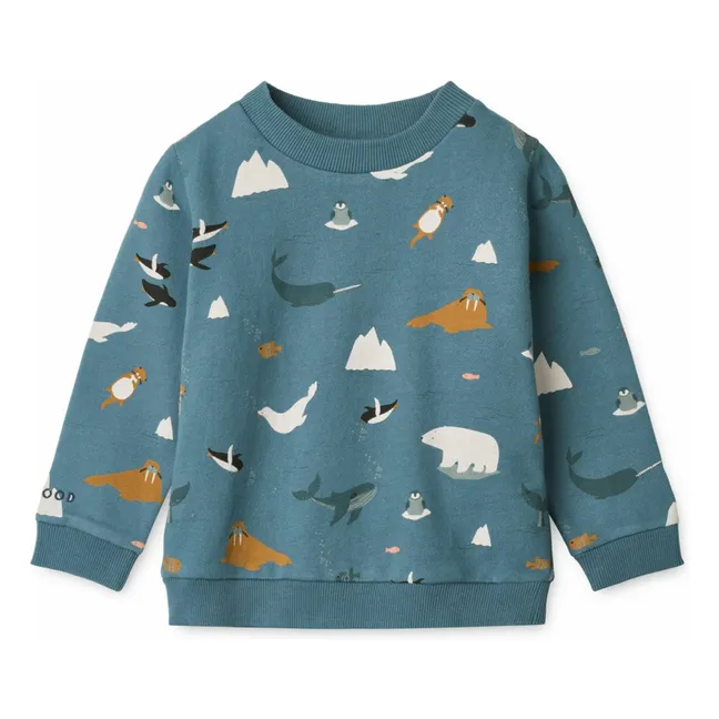 Felpa in cotone biologico Thora Sea | Blu