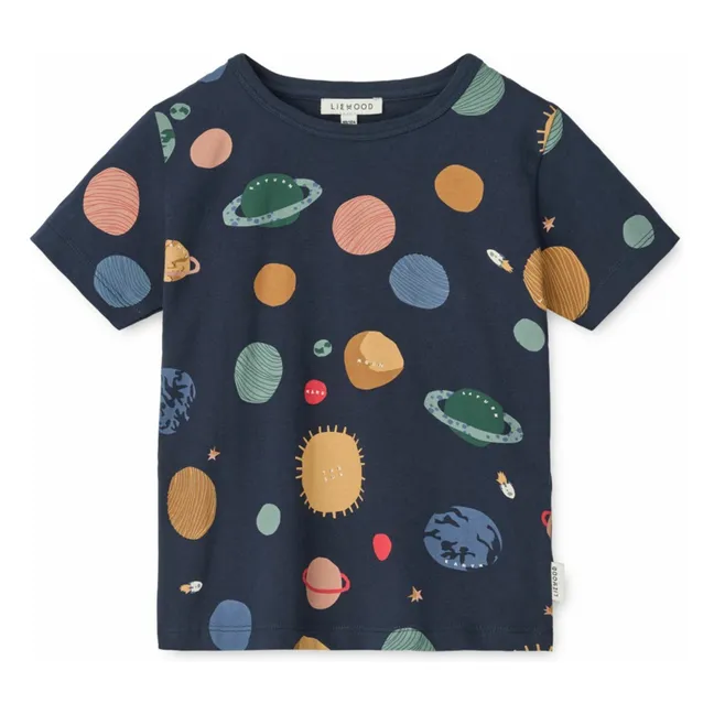 T-shirt Apia Planètes Coton Bio | Bleu marine