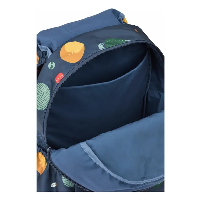 Johnny Planètes Recycled Fiber Backpack | Navy blue