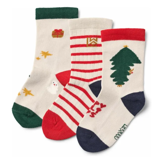 Lot de 3 Paires de Chaussettes Silas Noël | Rouge