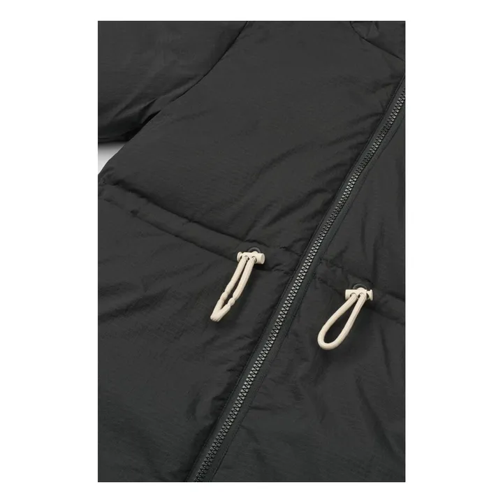 Abrigo largo de bolas de fibra reciclada | Negro- Imagen del producto n°5