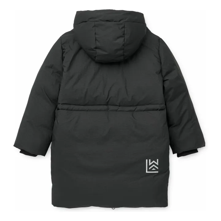 Abrigo largo de bolas de fibra reciclada | Negro- Imagen del producto n°1