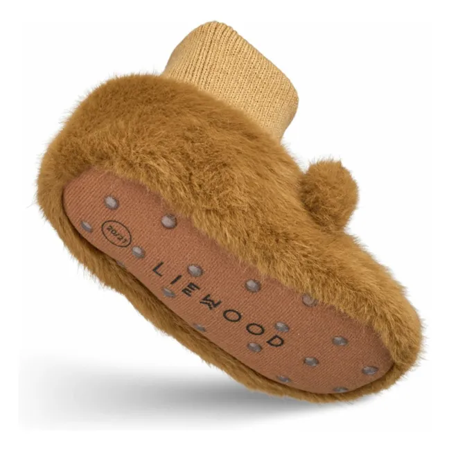 Beth Bear Slippers | Caramel