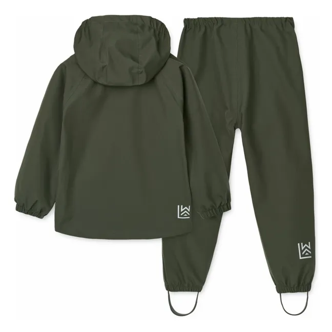 Pedia Recycled Fiber Rain Set | Dark green